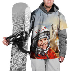 Накидка на куртку 3D с принтом Гагарин 8 в Екатеринбурге, 100% полиэстер |  | 12 апреля | гагарин | день космонавтики | космонавт | космонавтика | космос | юра | юрий