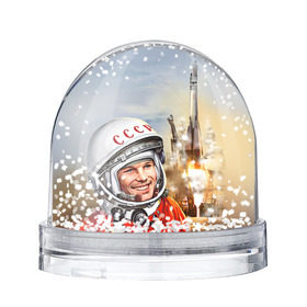 Снежный шар с принтом Гагарин 8 в Екатеринбурге, Пластик | Изображение внутри шара печатается на глянцевой фотобумаге с двух сторон | 12 апреля | гагарин | день космонавтики | космонавт | космонавтика | космос | юра | юрий