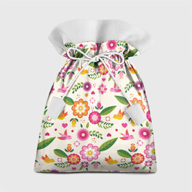 Подарочный 3D мешок с принтом Весенние настроение в Екатеринбурге, 100% полиэстер | Размер: 29*39 см | весна | птицы | цветы