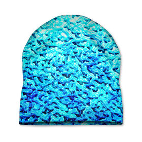 Шапка 3D с принтом Вода в Екатеринбурге, 100% полиэстер | универсальный размер, печать по всей поверхности изделия | blue | арт | вода | волны | новые | прикольные | текстуры