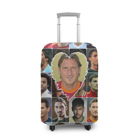 Чехол для чемодана 3D с принтом Франческо Тотти - лучший в Екатеринбурге, 86% полиэфир, 14% спандекс | двустороннее нанесение принта, прорези для ручек и колес | francesco totti | лучший футболист | любимый игрок | сердце | франческо тотти | футбол | я люблю