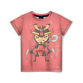Детская футболка 3D с принтом Самурай в Екатеринбурге, 100% гипоаллергенный полиэфир | прямой крой, круглый вырез горловины, длина до линии бедер, чуть спущенное плечо, ткань немного тянется | ninja | samurai | мудрость | ниндзя | самурай