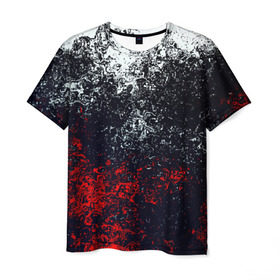 Мужская футболка 3D с принтом Брызги красок в Екатеринбурге, 100% полиэфир | прямой крой, круглый вырез горловины, длина до линии бедер | гранж | краска | новые | прикольные | текстуры | цветные