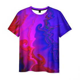 Мужская футболка 3D с принтом Разводы красок в Екатеринбурге, 100% полиэфир | прямой крой, круглый вырез горловины, длина до линии бедер | акварель | разводы | штрихи