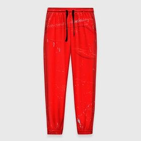 Мужские брюки 3D с принтом Красная краска в Екатеринбурге, 100% полиэстер | манжеты по низу, эластичный пояс регулируется шнурком, по бокам два кармана без застежек, внутренняя часть кармана из мелкой сетки | Тематика изображения на принте: 