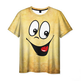 Мужская футболка 3D с принтом Заразительная улыбка в Екатеринбурге, 100% полиэфир | прямой крой, круглый вырез горловины, длина до линии бедер | Тематика изображения на принте: веселье | заразительная улыбка | мордочка | позитив | прикол | рожица | смайл | смех | улыбка | умора | хорошее настроение | юмор