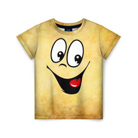 Детская футболка 3D с принтом Заразительная улыбка в Екатеринбурге, 100% гипоаллергенный полиэфир | прямой крой, круглый вырез горловины, длина до линии бедер, чуть спущенное плечо, ткань немного тянется | веселье | заразительная улыбка | мордочка | позитив | прикол | рожица | смайл | смех | улыбка | умора | хорошее настроение | юмор