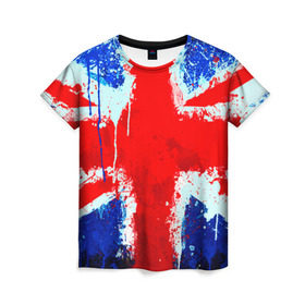 Женская футболка 3D с принтом Англия в Екатеринбурге, 100% полиэфир ( синтетическое хлопкоподобное полотно) | прямой крой, круглый вырез горловины, длина до линии бедер | англия | краска | модные | популярные | прикольные | стена | флаг
