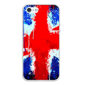 Чехол для iPhone 5/5S матовый с принтом Англия в Екатеринбурге, Силикон | Область печати: задняя сторона чехла, без боковых панелей | англия | краска | модные | популярные | прикольные | стена | флаг
