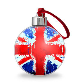 Ёлочный шар с принтом Англия в Екатеринбурге, Пластик | Диаметр: 77 мм | Тематика изображения на принте: англия | краска | модные | популярные | прикольные | стена | флаг