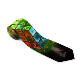 Галстук 3D с принтом Рубик в Екатеринбурге, 100% полиэстер | Длина 148 см; Плотность 150-180 г/м2 | Тематика изображения на принте: dota | dota 2 | rubick | дота | дотан | раки