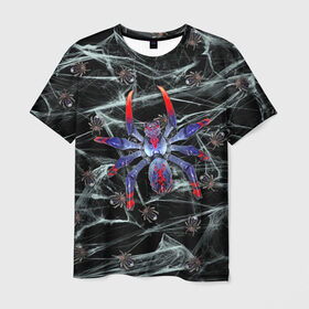 Мужская футболка 3D с принтом Broodmother в Екатеринбурге, 100% полиэфир | прямой крой, круглый вырез горловины, длина до линии бедер | Тематика изображения на принте: broodmother | dota 2 | паук | чёрная паучиха