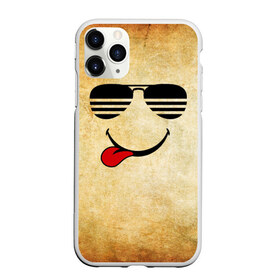 Чехол для iPhone 11 Pro Max матовый с принтом Смайл в очках (R) в Екатеринбурге, Силикон |  | веселье | мордочка | очки | парная | позитив | прикол | рожица | смайл | смайл в очках | смех | улыбка | умора | хорошее настроение | юмор | язык