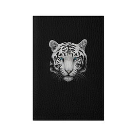 Обложка для паспорта матовая кожа с принтом Тигр в Екатеринбурге, натуральная матовая кожа | размер 19,3 х 13,7 см; прозрачные пластиковые крепления | голова животного | кошка | тигр
