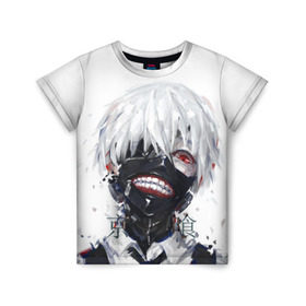 Детская футболка 3D с принтом Tokyo Ghoul в Екатеринбурге, 100% гипоаллергенный полиэфир | прямой крой, круглый вырез горловины, длина до линии бедер, чуть спущенное плечо, ткань немного тянется | anime | ghoul | tokyo | tokyo ghoul | гуль