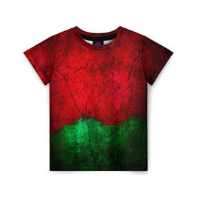 Детская футболка 3D с принтом Grunge color в Екатеринбурге, 100% гипоаллергенный полиэфир | прямой крой, круглый вырез горловины, длина до линии бедер, чуть спущенное плечо, ткань немного тянется | гранж | краска | стена | цветные