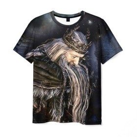 Мужская футболка 3D с принтом Dark Souls 3 в Екатеринбурге, 100% полиэфир | прямой крой, круглый вырез горловины, длина до линии бедер | dark souls | praise the sun | you died | дарк соулс