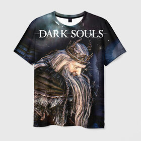 Мужская футболка 3D с принтом Dark Souls 4 в Екатеринбурге, 100% полиэфир | прямой крой, круглый вырез горловины, длина до линии бедер | 