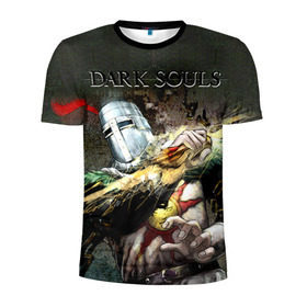 Мужская футболка 3D спортивная с принтом Dark Souls 5 в Екатеринбурге, 100% полиэстер с улучшенными характеристиками | приталенный силуэт, круглая горловина, широкие плечи, сужается к линии бедра | dark souls | praise the sun | you died | дарк соулс