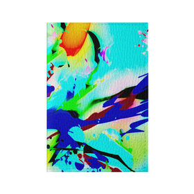 Обложка для паспорта матовая кожа с принтом Цветные краски в Екатеринбурге, натуральная матовая кожа | размер 19,3 х 13,7 см; прозрачные пластиковые крепления | Тематика изображения на принте: абстракция красок | гранж | краска | разводы | текстуры | цветные