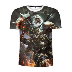 Мужская футболка 3D спортивная с принтом Diablo 3 в Екатеринбурге, 100% полиэстер с улучшенными характеристиками | приталенный силуэт, круглая горловина, широкие плечи, сужается к линии бедра | demon