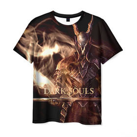 Мужская футболка 3D с принтом Dark Souls 16 в Екатеринбурге, 100% полиэфир | прямой крой, круглый вырез горловины, длина до линии бедер | dark souls | praise the sun | you died | дарк соулс