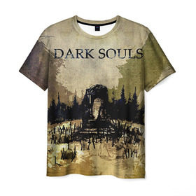 Мужская футболка 3D с принтом Dark Souls 19 в Екатеринбурге, 100% полиэфир | прямой крой, круглый вырез горловины, длина до линии бедер | Тематика изображения на принте: dark souls