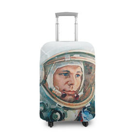 Чехол для чемодана 3D с принтом Гагарин в Екатеринбурге, 86% полиэфир, 14% спандекс | двустороннее нанесение принта, прорези для ручек и колес | space | гагарин | космос | россия