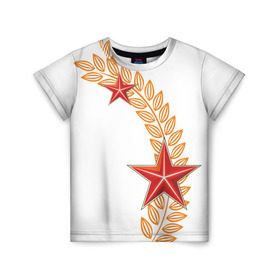 Детская футболка 3D с принтом 9 мая - красные звезды в Екатеринбурге, 100% гипоаллергенный полиэфир | прямой крой, круглый вырез горловины, длина до линии бедер, чуть спущенное плечо, ткань немного тянется | 9 мая | день победы | звезды