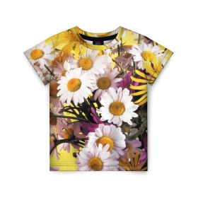 Детская футболка 3D с принтом Полевые цветы 4 в Екатеринбурге, 100% гипоаллергенный полиэфир | прямой крой, круглый вырез горловины, длина до линии бедер, чуть спущенное плечо, ткань немного тянется | поле | полевые цветы | цветы
