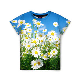 Детская футболка 3D с принтом Полевые цветы 7 в Екатеринбурге, 100% гипоаллергенный полиэфир | прямой крой, круглый вырез горловины, длина до линии бедер, чуть спущенное плечо, ткань немного тянется | поле | полевые цветы | цветы