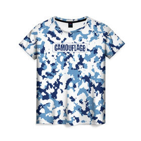 Женская футболка 3D с принтом Камуфляж в Екатеринбурге, 100% полиэфир ( синтетическое хлопкоподобное полотно) | прямой крой, круглый вырез горловины, длина до линии бедер | camouflage | камуфляж