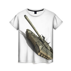 Женская футболка 3D с принтом Армата 2 в Екатеринбурге, 100% полиэфир ( синтетическое хлопкоподобное полотно) | прямой крой, круглый вырез горловины, длина до линии бедер | 9 мая | armata | армата | военная техника | танк | техника