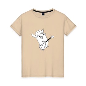 Женская футболка хлопок с принтом Golang балалайка в Екатеринбурге, 100% хлопок | прямой крой, круглый вырез горловины, длина до линии бедер, слегка спущенное плечо | go | golang