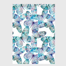 Скетчбук с принтом Бабочки в Екатеринбурге, 100% бумага
 | 48 листов, плотность листов — 100 г/м2, плотность картонной обложки — 250 г/м2. Листы скреплены сверху удобной пружинной спиралью | бабочки | паттерн