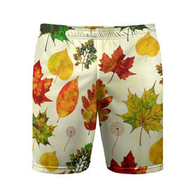 Мужские шорты 3D спортивные с принтом Осень в Екатеринбурге,  |  | листва | листья | осень | оформление | пёстрые листочки | слой | текстура | трайбл | узор | фон