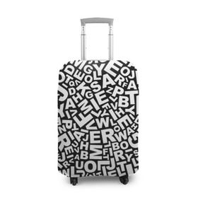 Чехол для чемодана 3D с принтом Английский алфавит в Екатеринбурге, 86% полиэфир, 14% спандекс | двустороннее нанесение принта, прорези для ручек и колес | алфавит | английский язык | буквы | оформление | слой | текстура | трайбл | узор | фон