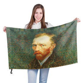 Флаг 3D с принтом Ван Гог в Екатеринбурге, 100% полиэстер | плотность ткани — 95 г/м2, размер — 67 х 109 см. Принт наносится с одной стороны | ван гог | винсент | портрет