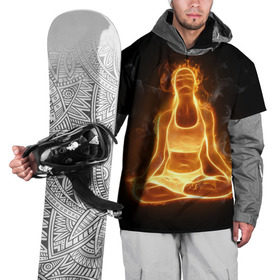 Накидка на куртку 3D с принтом Пламенная медитация в Екатеринбурге, 100% полиэстер |  | аштанга | здоровье | зож | йога | кундалини | лотос | медитация | огонь | пламя | силуэт | спорт | страсть | тонус