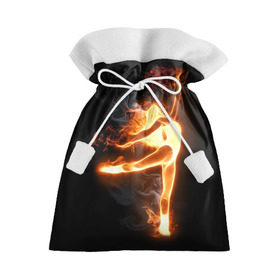 Подарочный 3D мешок с принтом Фитнес в Екатеринбурге, 100% полиэстер | Размер: 29*39 см | Тематика изображения на принте: грация | здоровье | зож | огонь | пламя | силуэт | спорт | страсть | танец | тонус | фитнес