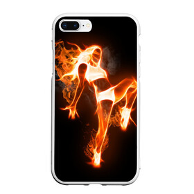 Чехол для iPhone 7Plus/8 Plus матовый с принтом Спортивная страсть в Екатеринбурге, Силикон | Область печати: задняя сторона чехла, без боковых панелей | грация | здоровье | зож | огонь | пламя | силуэт | спорт | страсть | танец | тонус | фитнес