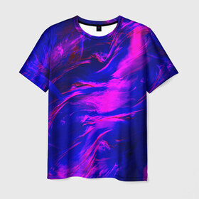 Мужская футболка 3D с принтом Глянцевые краски в Екатеринбурге, 100% полиэфир | прямой крой, круглый вырез горловины, длина до линии бедер | red | абстракция | глянец | краска | красный | текстуры