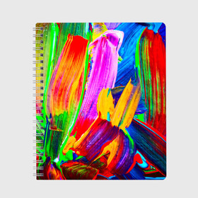Тетрадь с принтом абстракция красок в Екатеринбурге, 100% бумага | 48 листов, плотность листов — 60 г/м2, плотность картонной обложки — 250 г/м2. Листы скреплены сбоку удобной пружинной спиралью. Уголки страниц и обложки скругленные. Цвет линий — светло-серый
 | абстракция | краска | цветные