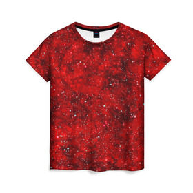 Женская футболка 3D с принтом Red Star в Екатеринбурге, 100% полиэфир ( синтетическое хлопкоподобное полотно) | прямой крой, круглый вырез горловины, длина до линии бедер | абстракция | арт | брызги | краска | красный | цветные