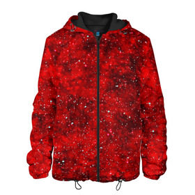 Мужская куртка 3D с принтом Red Star в Екатеринбурге, ткань верха — 100% полиэстер, подклад — флис | прямой крой, подол и капюшон оформлены резинкой с фиксаторами, два кармана без застежек по бокам, один большой потайной карман на груди. Карман на груди застегивается на липучку | абстракция | арт | брызги | краска | красный | цветные