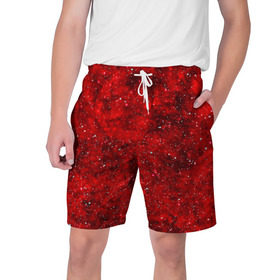 Мужские шорты 3D с принтом Red Star в Екатеринбурге,  полиэстер 100% | прямой крой, два кармана без застежек по бокам. Мягкая трикотажная резинка на поясе, внутри которой широкие завязки. Длина чуть выше колен | Тематика изображения на принте: абстракция | арт | брызги | краска | красный | цветные