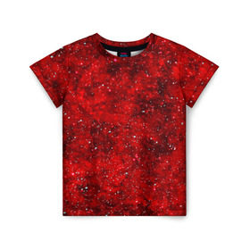 Детская футболка 3D с принтом Red Star в Екатеринбурге, 100% гипоаллергенный полиэфир | прямой крой, круглый вырез горловины, длина до линии бедер, чуть спущенное плечо, ткань немного тянется | абстракция | арт | брызги | краска | красный | цветные