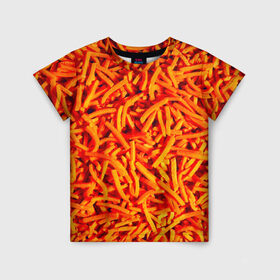Детская футболка 3D с принтом Морковь в Екатеринбурге, 100% гипоаллергенный полиэфир | прямой крой, круглый вырез горловины, длина до линии бедер, чуть спущенное плечо, ткань немного тянется | морковь | овощи | оранжевый | салат
