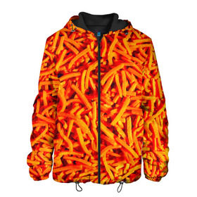 Мужская куртка 3D с принтом Морковь в Екатеринбурге, ткань верха — 100% полиэстер, подклад — флис | прямой крой, подол и капюшон оформлены резинкой с фиксаторами, два кармана без застежек по бокам, один большой потайной карман на груди. Карман на груди застегивается на липучку | морковь | овощи | оранжевый | салат