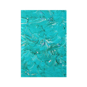 Обложка для паспорта матовая кожа с принтом Голубая краска в Екатеринбурге, натуральная матовая кожа | размер 19,3 х 13,7 см; прозрачные пластиковые крепления | Тематика изображения на принте: абстракция | абстракция красок | краска